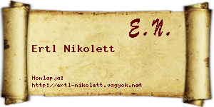 Ertl Nikolett névjegykártya